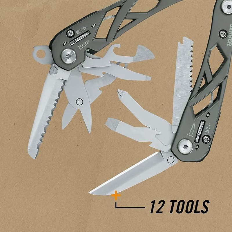 Gerber Suspension NXT 12-in-1 Multitool with Pliers, Knife & Sheath - Grey (Variation: Grey+1)