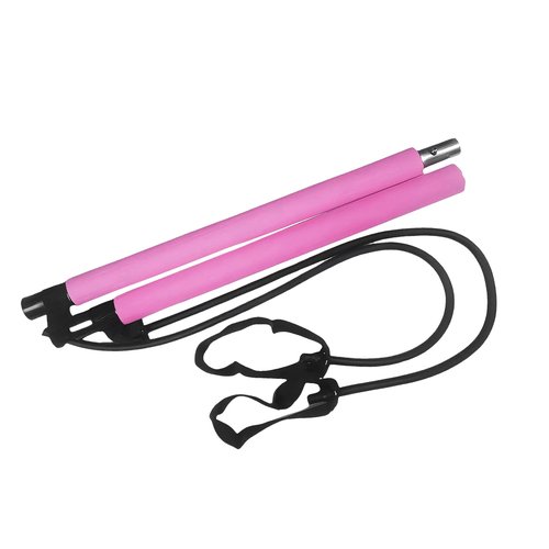 ZUFUMI Pilates Bar Kit with Resistance Bands - Multifunctional Pilates Equipment for Women & Men Home Gym Pilates Yoga (Pink)