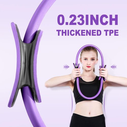 YAUNJI 12 Inch Pilates Ring Fitness Circle, 2025 New Pilates Ring Fitness Trainer for Women, Yoga Rings Home Exercise Equipment Inner Thigh Exerciser (Purple)