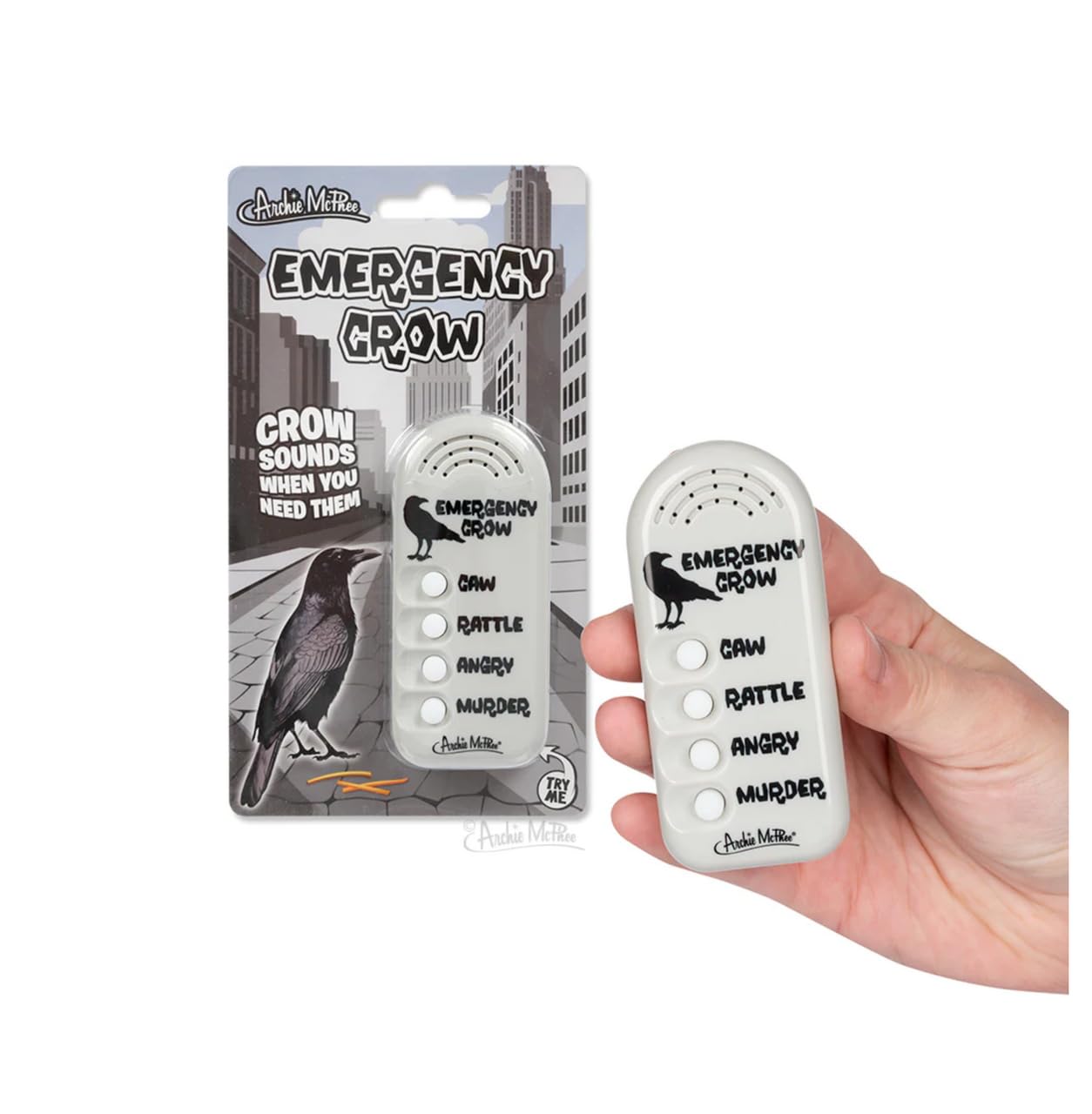 Accoutrements Archie McPhee Crow's Call: Electronic Emergency Crow Noisemaker with 4 Authentic Sounds