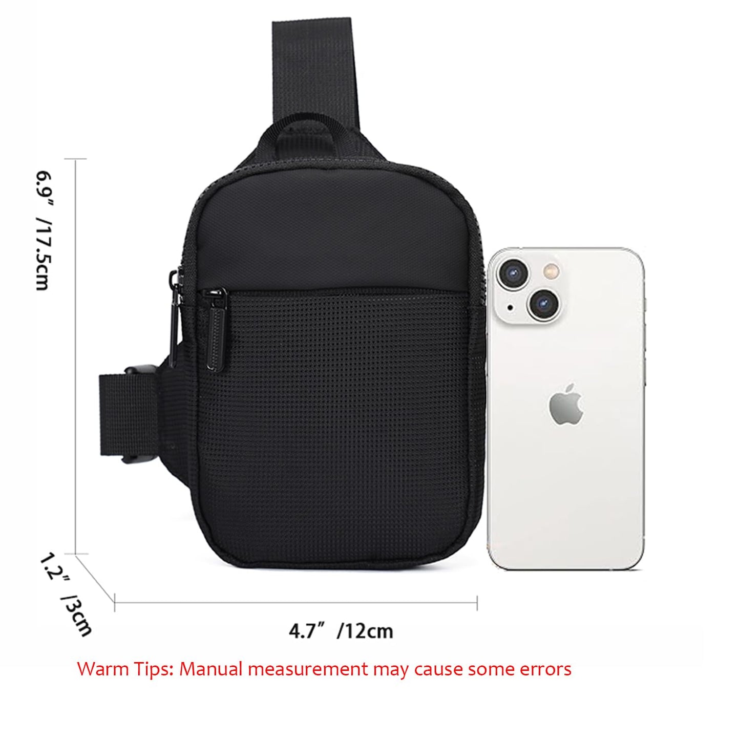 REMUMULUS UnisexAdult Small Crossbody Messenger Bag Durable Sling Crossbody Backpack daypack for Men Women(BLACK)