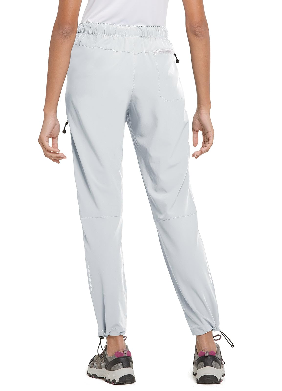baleaf Travel Pants Women Hiking Long Tall Lightweight Quick Dry Water Resistant Cargo Pants 31'' Cool Gray Size S