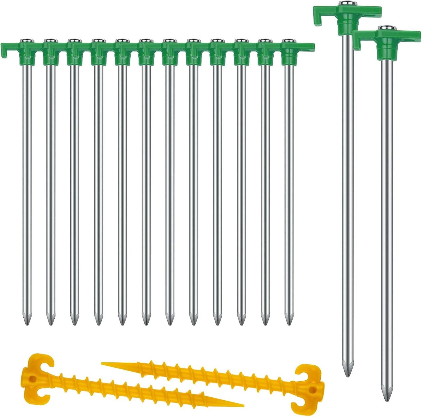 12PCS Tent Stakes Heavy Duty Camping Stakes,AVOFOREST 7.1Inch Non-Rust Metal Tent Pegs Ground Stakes Tent Spikes Camping,Hiking Orange