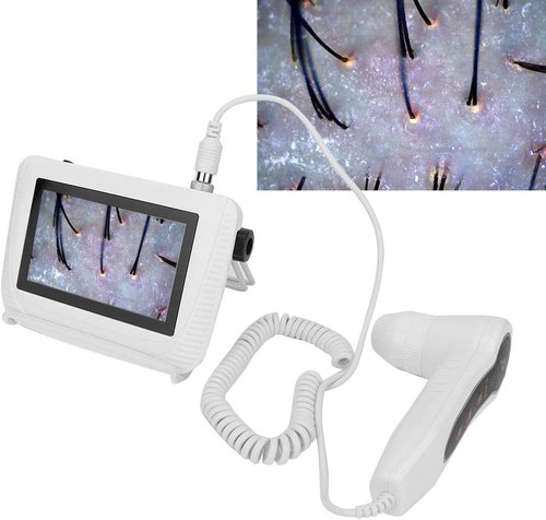 Skin Diagnosis Hair Analyzer, 5 Inch Screen Digital Skin Diagnosis Scanner System, Skin Hair Blackhead Scalp Detector Skin Hair Scalp Detector