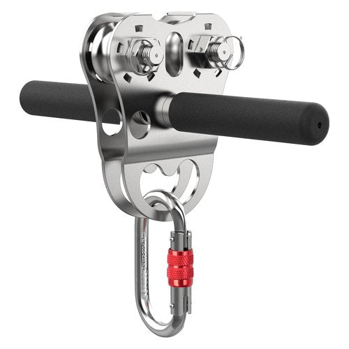 Fologtoo Zipline Pulley, Heavy Duty 304 Stainless Steel Zipline Trolley, Reinforced Safety Handle for Backyard Zipline, Hauling, Suitable for 1/4 to 1/2 Inch Steel Cable, 1100 lbs Working Load Limit