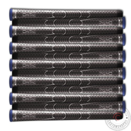 Set of 9 Winn Grips Dri-Tac Midsize (+1/16") Gray Golf Grip Bundle - Comfortable feel Tackiness Non-slip for All-Weather conditions - Shock Absorption for Arthritic and Hand Fatigue Sufferers - Winn Dry polymer material - Advanced vertical seam