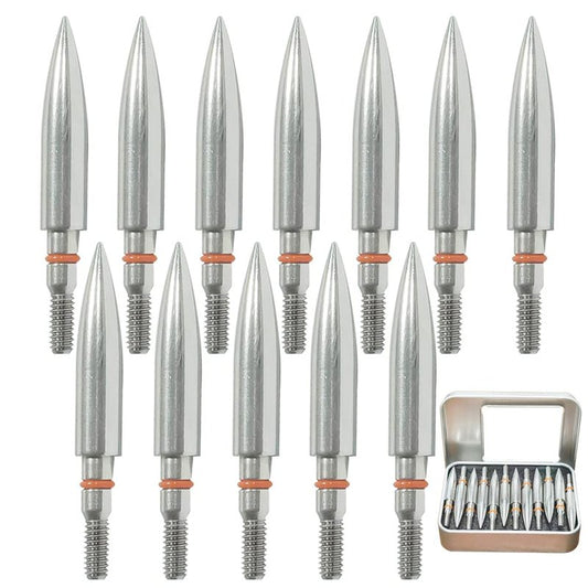Field Points arrowheads 150 Grains Archery Field Points, 9/32" Stainless Steel Screw in Archery Field Tips and Broadheads (1 Dozen 12 PCS)