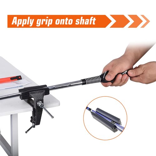 YIMISIMON Golf Club Grip Vise Clamp Kit for Regripping Golf Clubs - Include Retractable Hook Blade, 15 Tapes Strips (2"x 10"), Grip Tape Remover, Bench Vise & Rubber Clamp (Solvent Not Included)