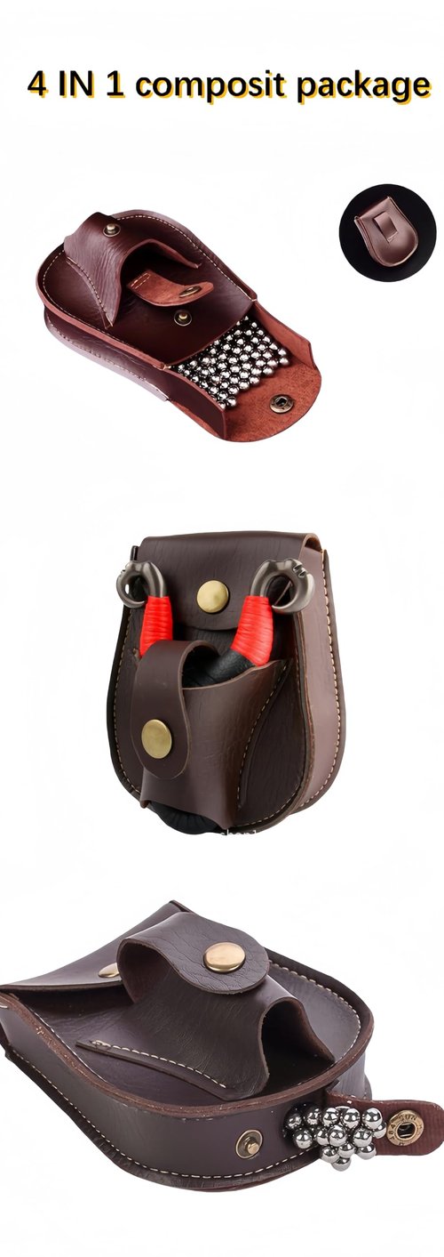 THOUGHTOSIS 1 PCS Slingshot for Adults, 2 Types of Anti-Frozen Bands for Dual Purpose, 4 in 1 Maganetic Bag