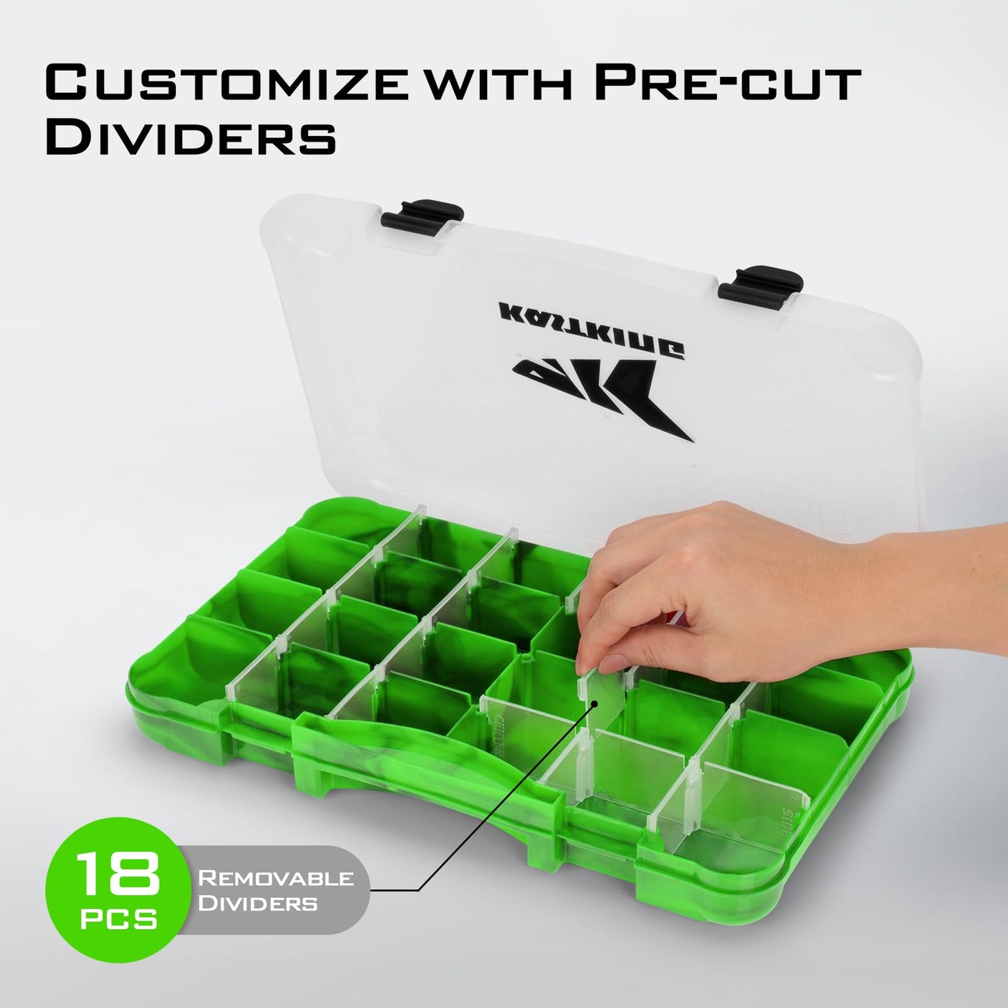 KastKing Bait Vault Camouflage Tackle Box, Plastic Fishing Tackle Box Storage Organizer with Removable Dividers, 4 Packs Tackle Trays Terminal Tackle Storage, Rounded Corner Lure Boxes