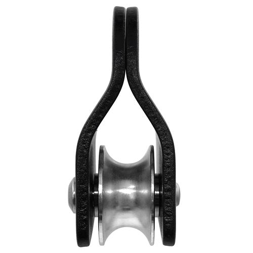 GM CLIMBING Black Micro Prusik Minding Pulley 25kN CE UIAA Certified 12mm Single Pulley Mobile Side Plates for Arborist Rigging Climbing Rescue Pack of 2