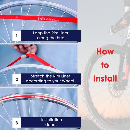 Ishaza Pack of 2 Bicycle Rim Strip 26" x 20mm ??Red Rim Tape High-Pressure, Puncture & Temperature Resistant Durable Elastic PVC Bike Wheel Liner for Mountain & Road Bicycle