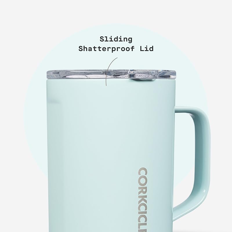 Corkcicle 16 oz Triple-Insulated Coffee Mug with Handle - Powder Blue