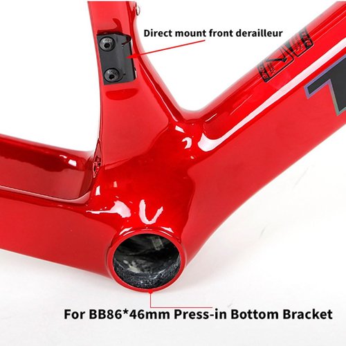 HIMALO Carbon Gravel Bike Frameset 700c Road Bike Frame 45/48/51/54cm Lightweight Disc Brake Frame Set Thru Axle F12x100mm/R12x142mm Internal Routing(Red,54CM)