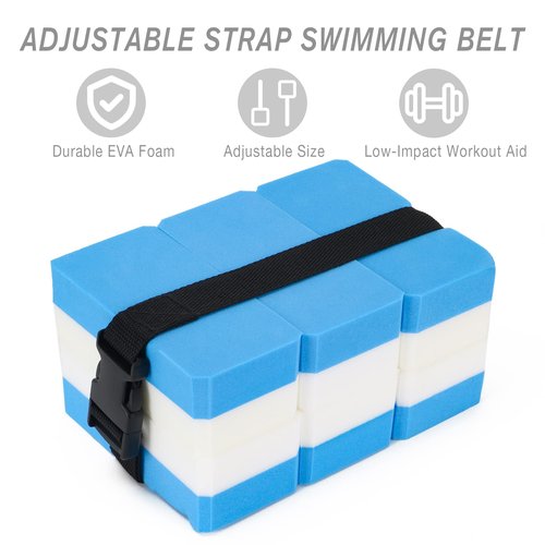 NEAGLORY 5 Pieces Water Aerobics Set Aquatic Exercise Set Pool Fitness Equipment with Foam Dumbbell, Swim Kickboard, Pull Buoy, Aquatic Swim Belt for Water Workout, Blue