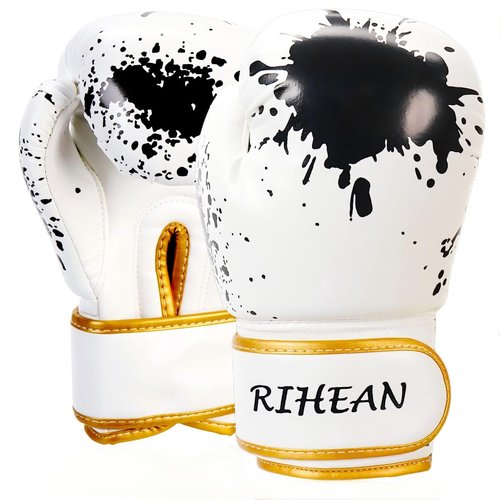 Kids 8oz Boxing Gloves - Suitable for 12-16 Years Old, Great for Training in Kickboxing, Muay Thai & MMA, White