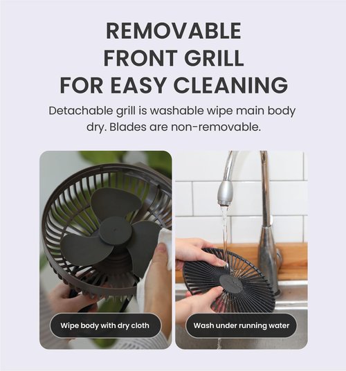 Claymore V600+ Rechargeable Camping Fan(Warm Grey) – 7,800 mAh Battery Operated Portable Fan for Indoor & Outdoor Use, 4-Speed Quiet Air Circulator, USB‑C Charging, Timer, Carry Pouch Included