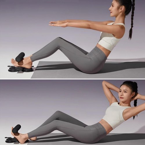 cdar Sit-up Assistant Bar with Resistance Band Abdominal Core Training Sit-up Foot Holder with Dual Suction Cups Home Gym Exercise Equipment Black