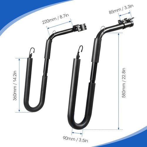 DTNESS Bicycle Surfboard Racks, Bike Surf Board Holder for Shortboards, Longboards, SUP Paddleboards, Skis, Windsurfing Boards, Outdoor Sports Surfing Wakeboard Carrier Mount for Bike