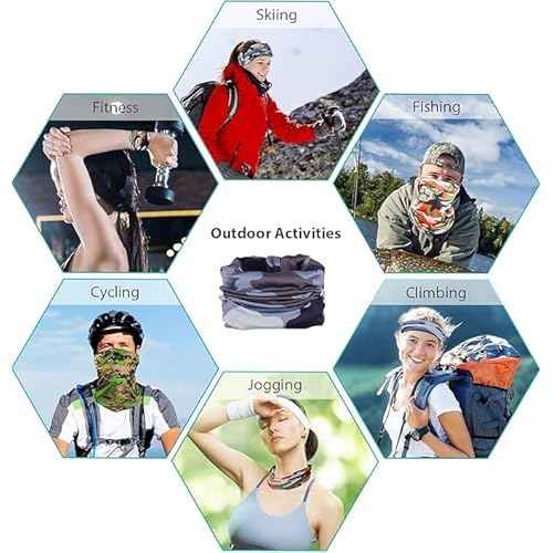 Sun Protection Face Mask Neck Gaiter - 9 Pack Breathable UV Protection Scarf for Men & Women, Hiking, Cycling, Fishing
