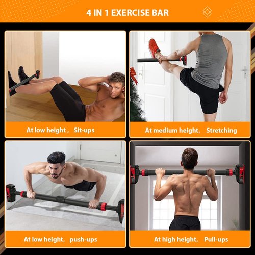 YardGo Pull Up Bar for Doorway, Strength Training Chin Up Bars, Workout Adjustable Portable Training Pull-Up Bars for Home Gym Upper Body Workout, No Installation Required, Max Load 440 LBS