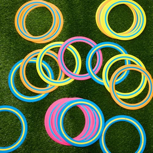 20 Pack 10 Inch Flying Discs Ring Toy Outdoor Sports Set in Bright Colors