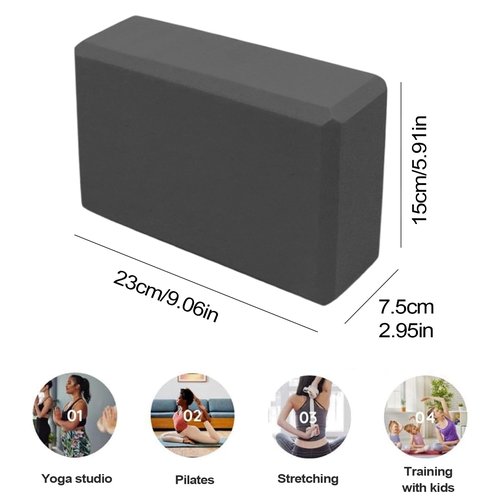 Set of 2 Foam Yoga Blocks, Non-Slip Exercise Tools for Beginners and Advanced Practitioners in Yoga and Fitness