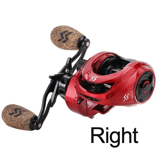 Sougayilang Baitcasting Reels, 8:1 Gear Ratio Fishing Reel with Magnetic Braking System Casting Reel, 9 + 1 Ball Bearings Super Smooth Anti-Corrosion Baitcaster Reel-Right Hand(Red)