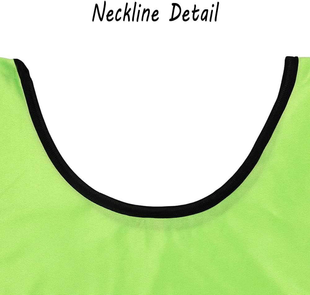 12 Pack Scrimmage Training Vest, Sports Pinnies, Practice Jerseys, Practice Vest for Adult Youth Kids.