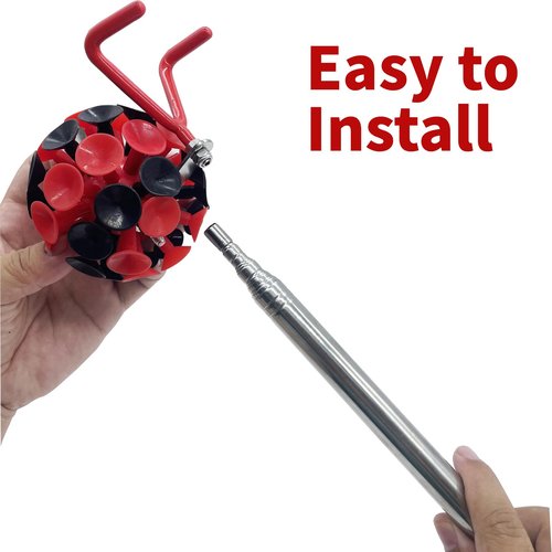 ishenkea 2 in 1 Disc Golf Retriever，16 Ft Disc Retriever Disc Golf，Extendable Disc Golf Retriever Pole with Suction Cup and Hook to Retrieve Discs in Water, Trees, Rocks, Bushes