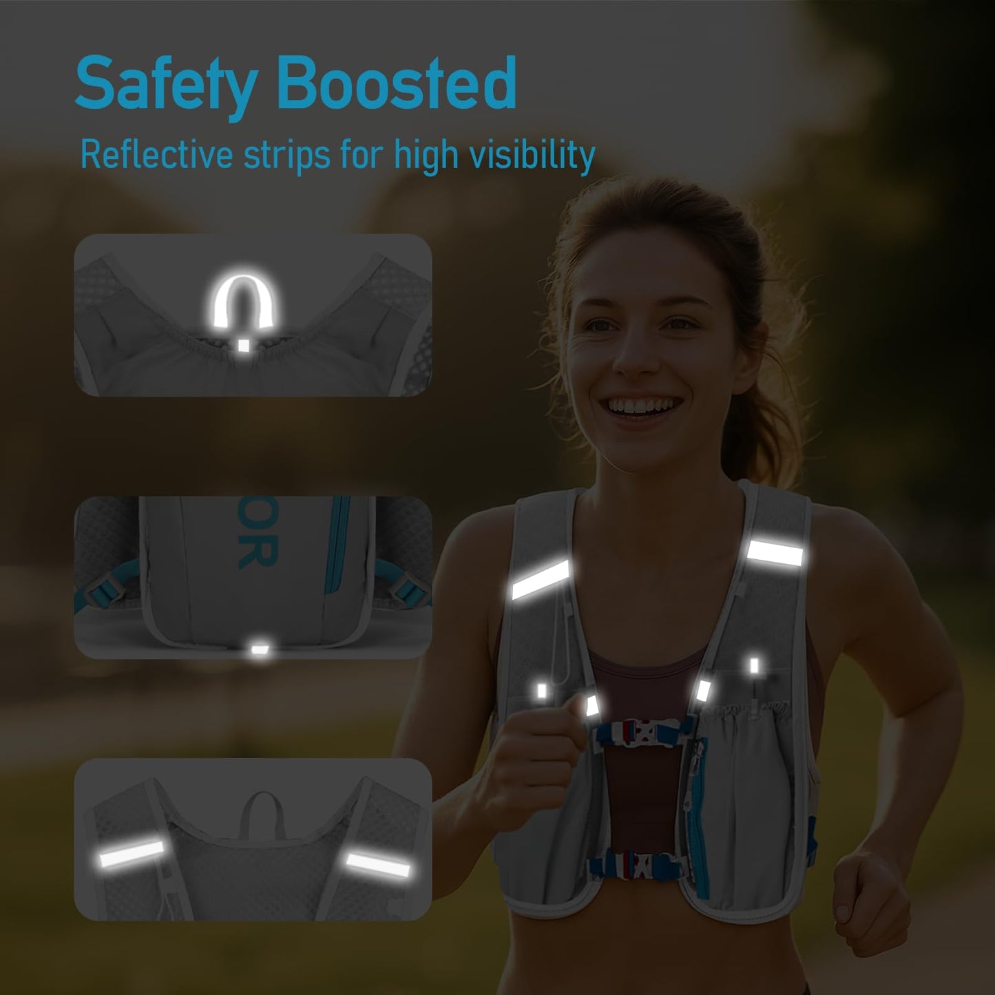 Hydration Vest Backpack for Women, Adjustable Running Hydration Vest for Jogging Running Trail Cycling