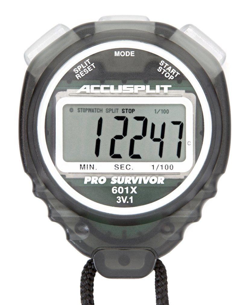 ACCUSPLIT Pro Survivor - A601XBK Stopwatch, Clock, Extra Large Display (Smoke)