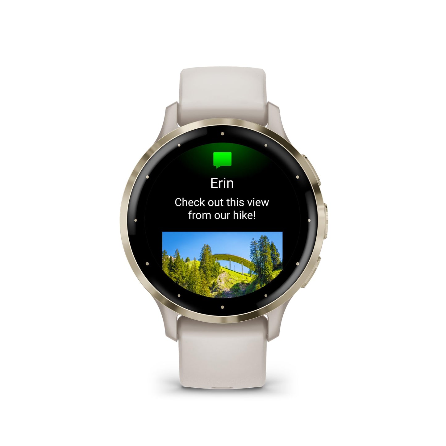 Garmin Venu 3S (Refurbished) Soft Gold Stainless Steel Bezel 1.2-Inch AMOLED Touchscreen Display Smart Watch with 41mm Ivory Case and Silicone Band, 010-N2785-04