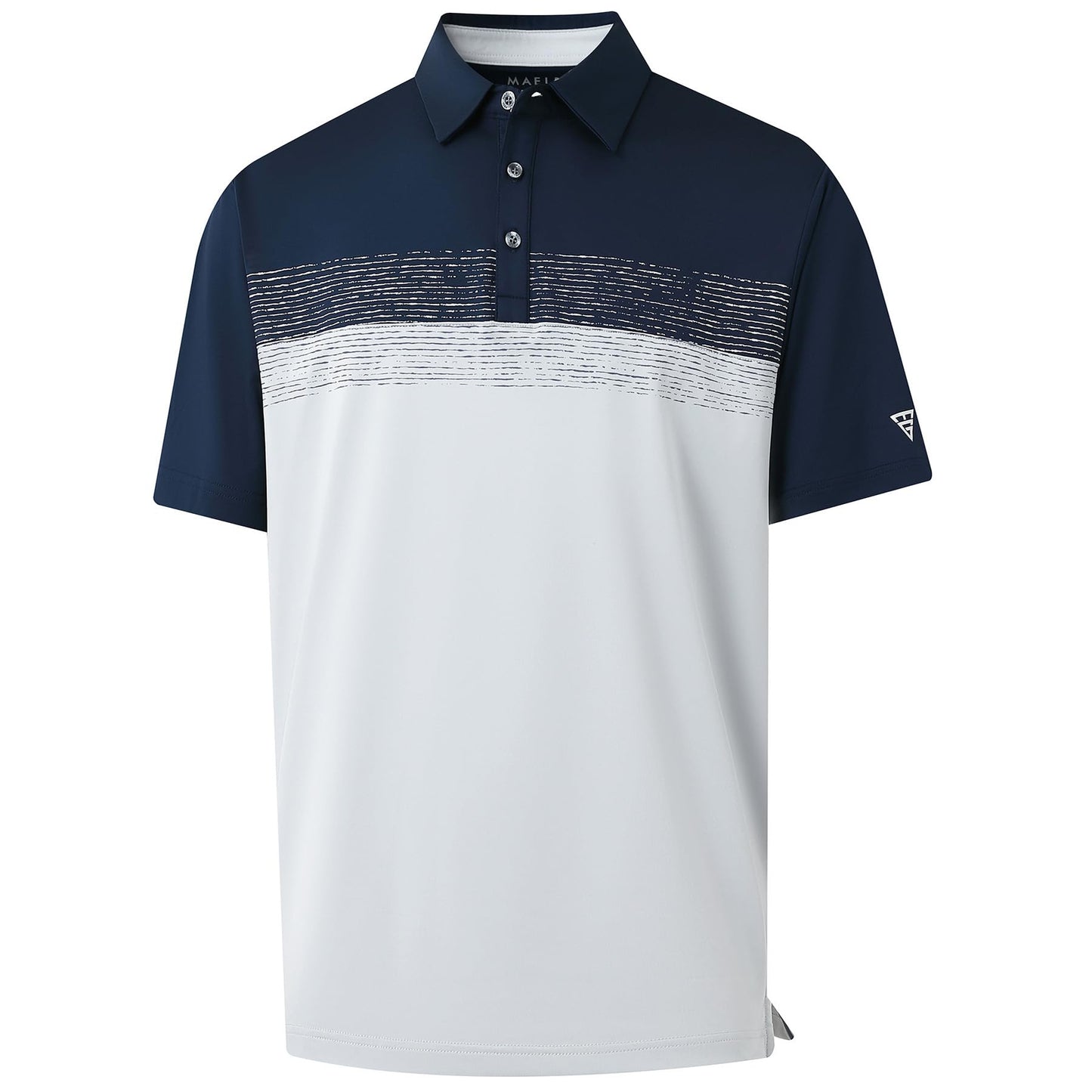 M MAELREG Golf Polo Shirts for Men Regular Fit Short Sleeve Lightweight Chest Print Business Casual Collared Shirt