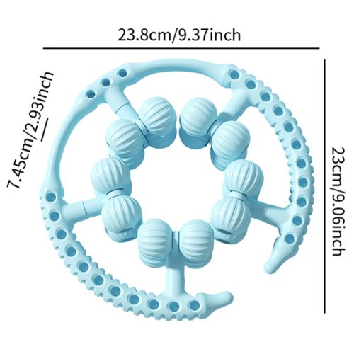 Colaxi Muscle Massage Roller Leg Clamp Arm Thigh Lightweight Multifunction Deep Tissue Fitness 20 Point Roller for Bodybuilding Gift, Blue