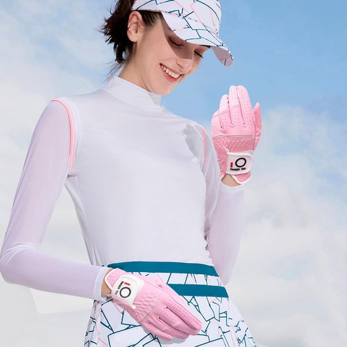 FINGER TEN Golf Gloves Womens Ladies 1 Pack Glove Left Hand for Right Handed Golfer, Wet Hot Cool Rain Grip Weathersof All Weather, Fit Small Medium Large XL (Pink, Medium(Worn On Left Hand))