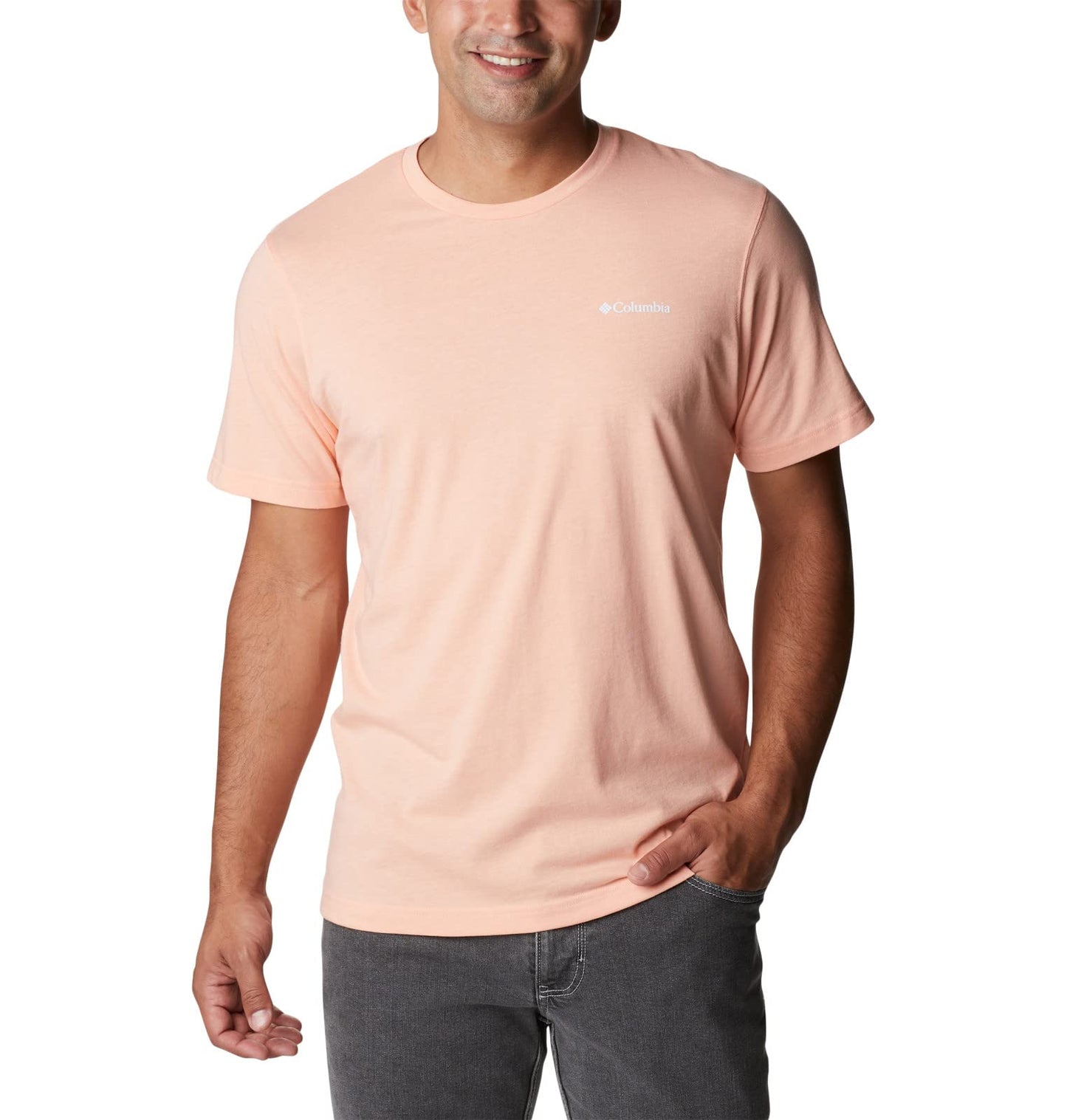 Columbia Men's Thistletown Hills Short Sleeve, Coral Reef Heather, XX-Large