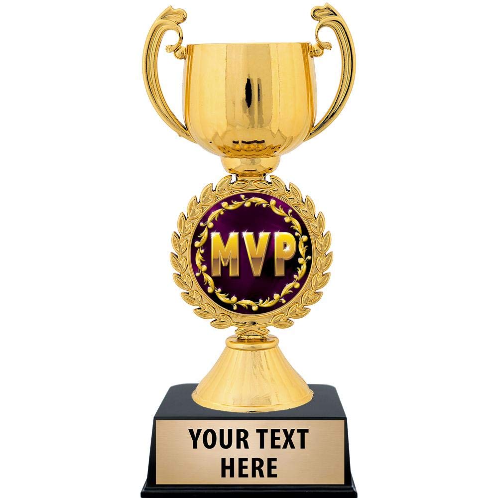 Crown Awards Personalized MVP Trophy, 7.25" Gold Cup MVP Trophies with Free Custom Engraving 1 Pack Prime