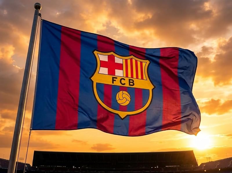 Barcelona Flag Banner 3x5 ft - Durable Polyester Indoor Outdoor with 2 Grommets