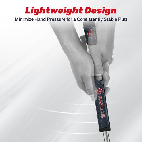 SAPLIZE Midsize Golf Putter Grip, Lightweight Golf Grips, Innovative Pistol Shape with Anti-Slip Pattern, Red/Grey
