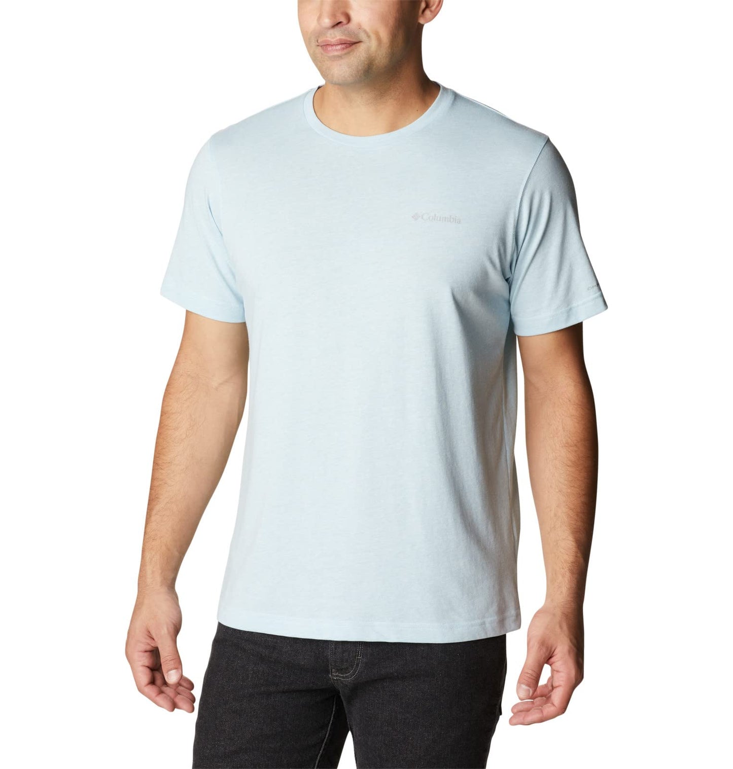 Columbia Men's Thistletown Hills Short Sleeve, Sky Blue Heather, Small