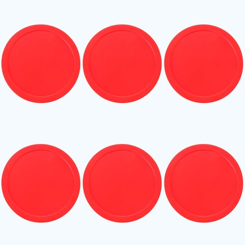 6 Pack 3 1/4 Inches Air Hockey Pucks Full Size Heavy Replacement Pucks for Air Hockey Tables (Red 82mm)