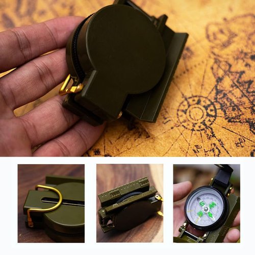 Waterproof Multifunctional 1pc Survival Compass - Portable ABS Material, No Battery Required - for Hiking, Camping, and Travel
