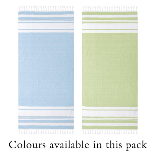 Peryiter 2 Pcs Oversized Turkish Beach Towels 36"x71" Cotton Quick Dry Sand Free Multi Colors Lightweight Sandproof Turkish Towels Travel Camping Accessories (Jade Lime Sky Blue)