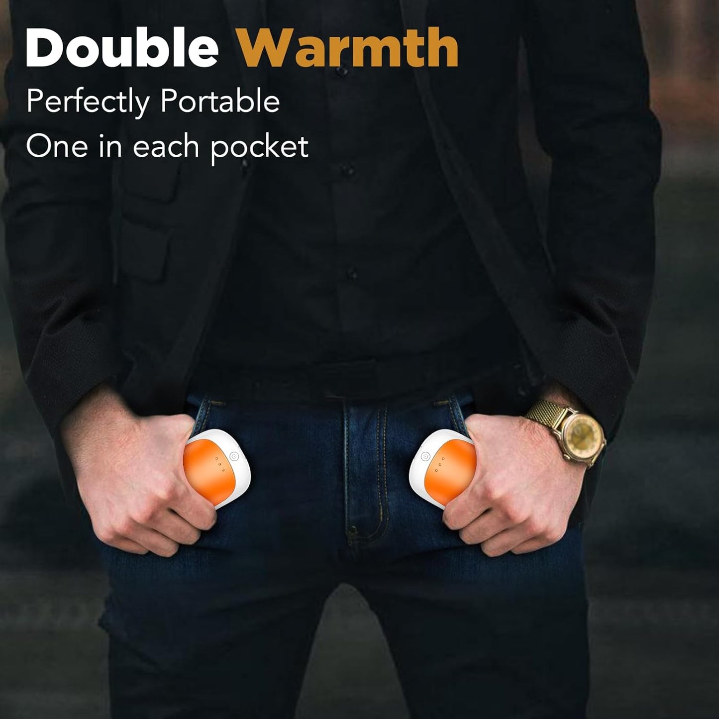2 Pack Hand Warmers Rechargeable, Portable Electric Hand Warmers Reusable, USB 2 in 1 Handwarmers, Outdoor/Indoor/Warm Gifts for Men Women Kids