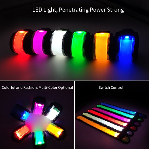 esonstyle 6 Pack LED Light Up Band Slap Bracelets, Night Safety Wrist Band for Cycling Walking Running Concert Camping Outdoor Sports