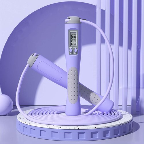 Jump Rope, Speed Jumping Rope with Calorie Counter, Adjustable Digital Counting Jump Rope with Ball Bearings and Alarm