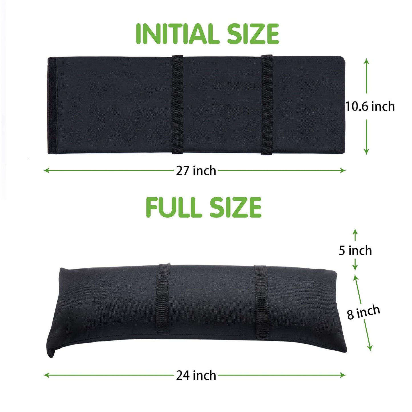 Malomke Sand Bags for Weight, 2 x 44 LBS Fillable Black Empty SandBags