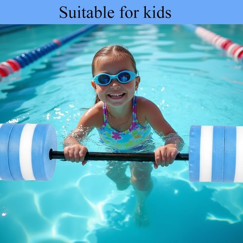 Vinyl Etchings Aqua Pool Barbell for Water Fitness Exercise Equipment - Aquatic Swim Water Workout Bar for Water Aerobics Weights Barbells - Swimming Foam Float Kids