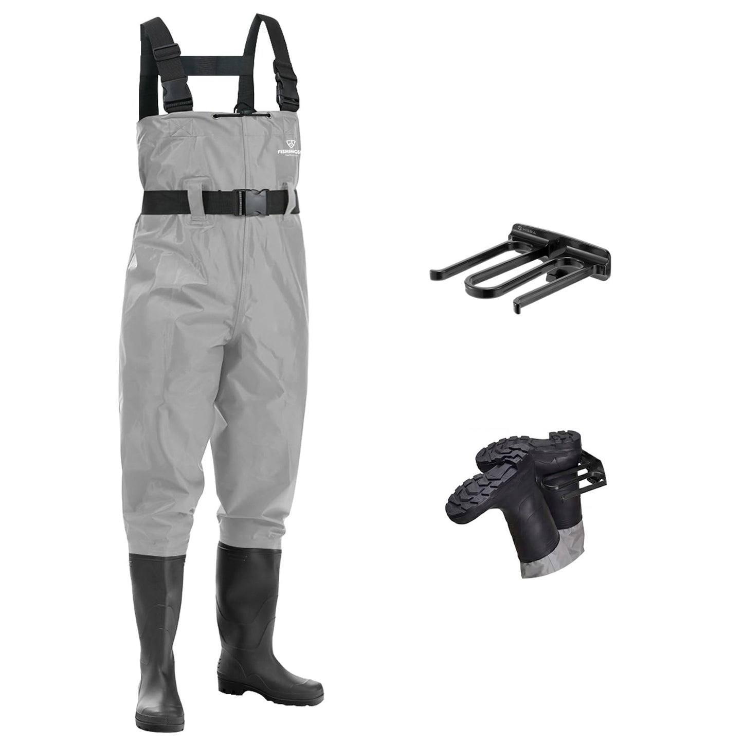 FISHINGSIR Fishing Waders for Men, 2-Ply Nylon/PVC Waterproof Women Chest Wader with Boots, Bootfoot Hunting Waders